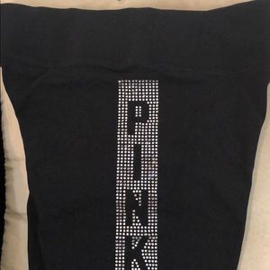 Pink rarely worn rhinestone yoga pants